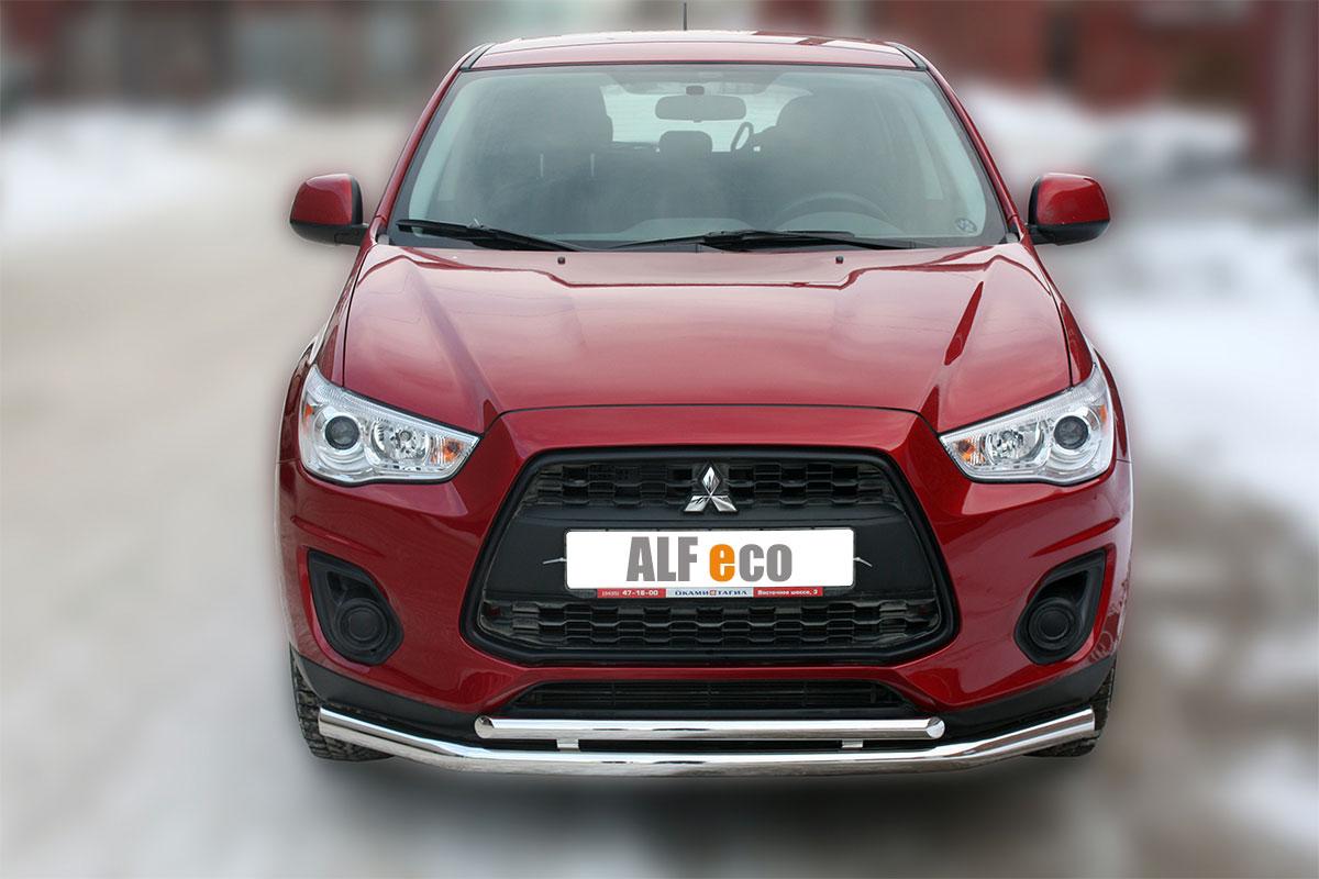 Защита передняя двойная D 60,3/42,4 для Mitsubishi ASX(Мицубиси АСХ), ALFeco арт. ASX-13.03