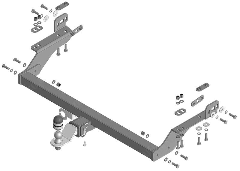 Фаркоп Jac T9 2024-, тип шара E, MOTODOR, арт. 98303-E