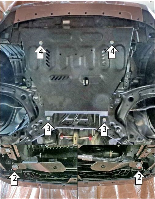 Защита АвтоСтандарт (Двигатель, Коробка переключения передач), 2 мм,  для Haval H3  2024- арт. 53101