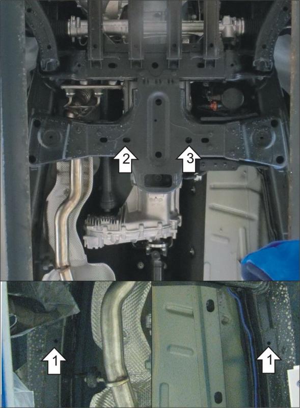 Защита алюминиевая Мотодор (Раздаточная коробка), 8 мм, Алюминий для Volkswagen Amarok 2016- арт. 382712