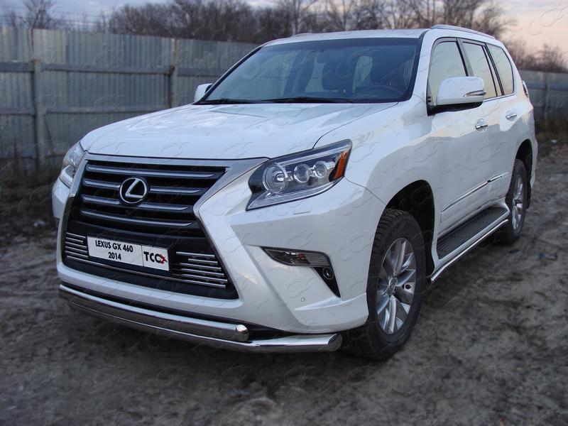 Защита передняя нижняя (двойная) 76,1/75 мм для автомобиля Lexus GX 460 2014-, TCC Тюнинг LEXGX46014-03