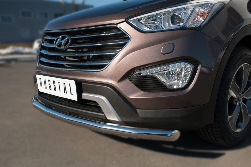 Защита переднего бампера d63 для Hyundai Santa Fe Grand 2013, Руссталь HSFZ-002004