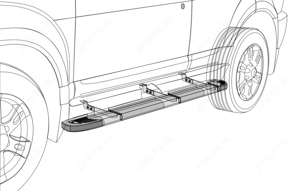 Пороги алюминиевые "Optima Black" 1700 черные Nissan X-Trail (2013-2022) , Slitkoff, арт. AL-NXT15-01