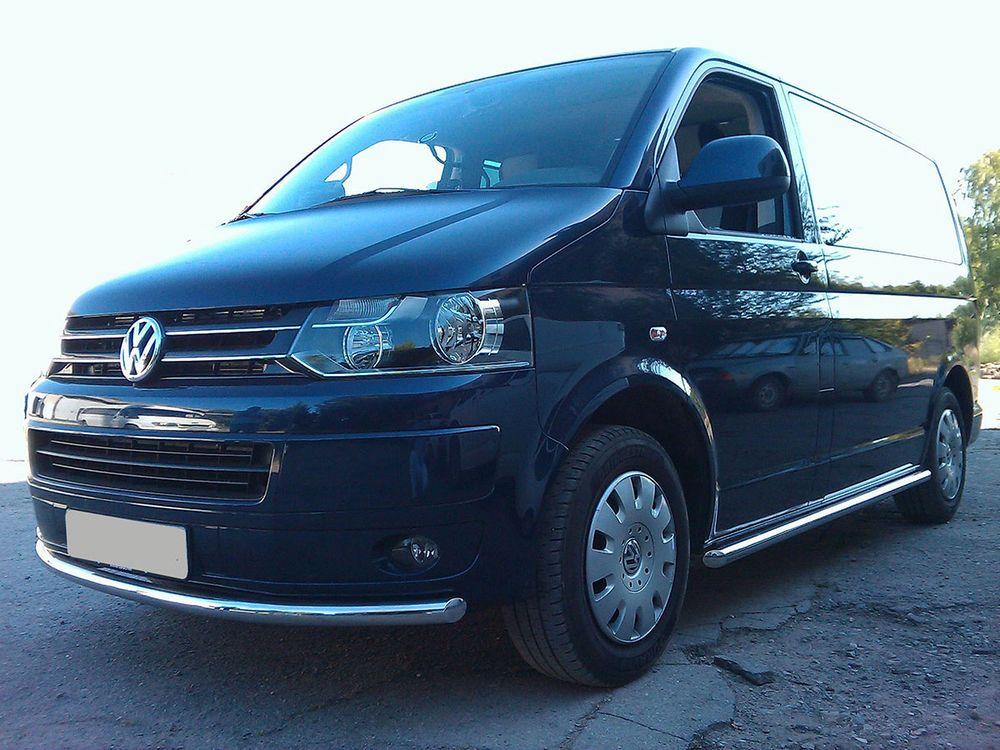 Пороги труба d-60  для Volkswagen Transporter T5 2003, Технотек WLT5_2