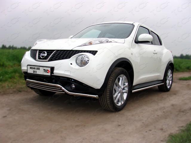 Защита передняя (кенгурин) 42,4/16 мм для автомобиля Nissan Juke 2011-2014 (2WD/4WD Turbo), TCC Тюнинг NISJUKE4WDT12-05