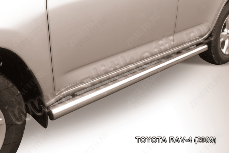 Защита порогов d76 труба Toyota Rav-4 (2009-2010) Black Edition, Slitkoff, арт. TR409-010BE