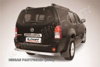 Защита заднего бампера d76 Nissan Pathfinder R51 (2004-2010) Black Edition, Slitkoff, арт. NIP011BE