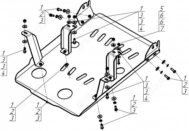 Защита на Грузовые Motodor (Радиатор), 3 мм,  для Kamaz Компас 9  2023- арт. 27722