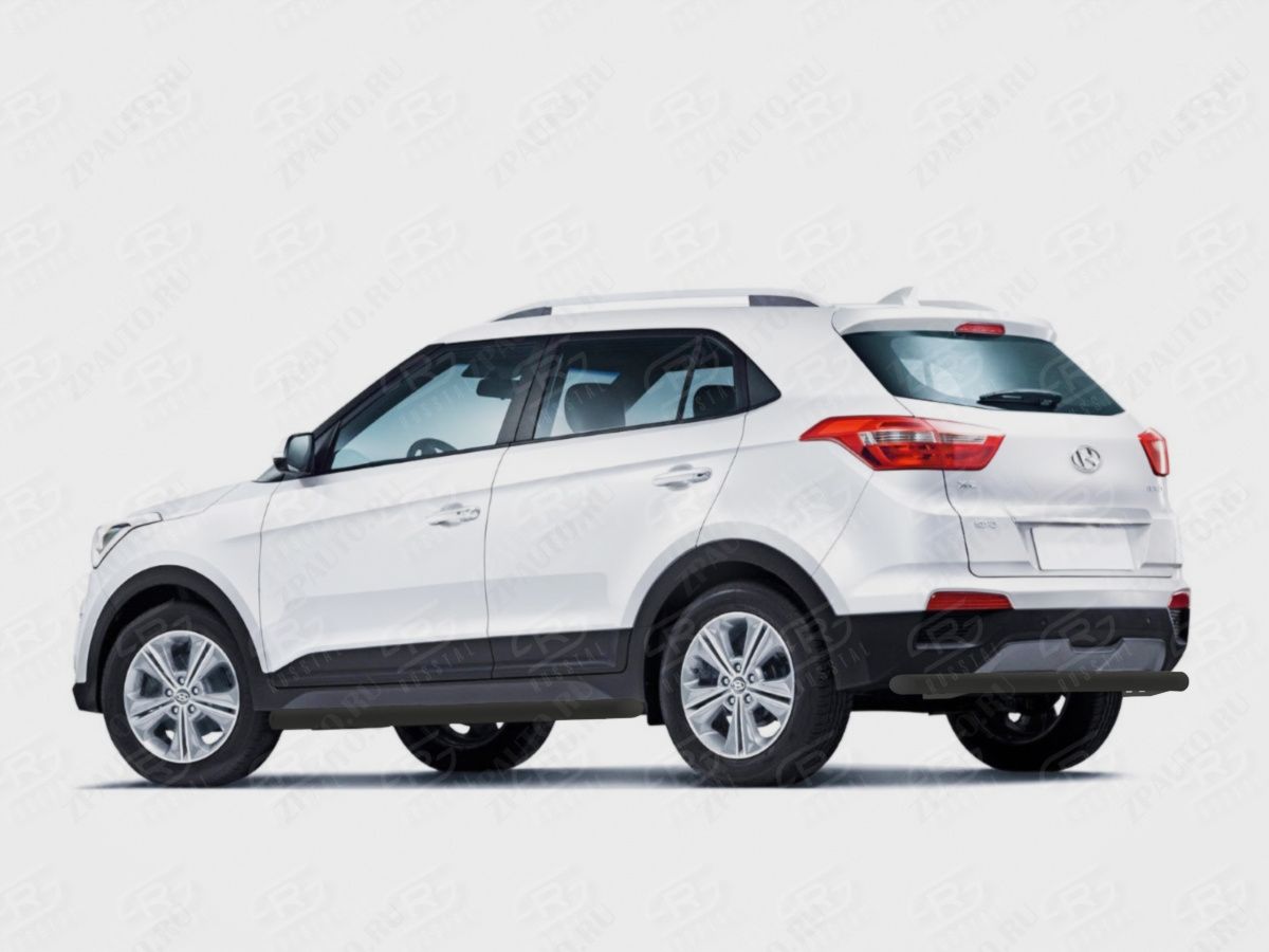 HYUNDAI CRETA 2016-2021 Защита заднего бампера d63 секции black HCRZ-002431CH