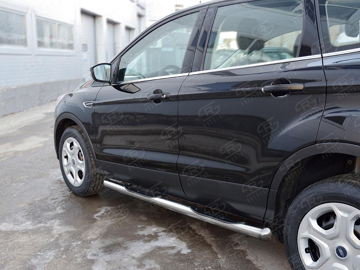 Пороги труба d76 с накладкой вариант 3 Ford Kuga 2016, Руссталь FGT-0026023