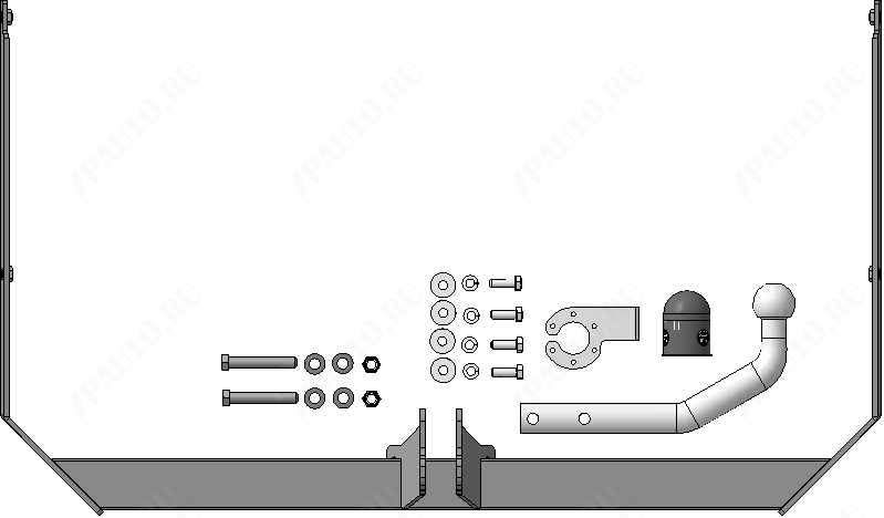 Фаркоп Ford Focus  2004-2007, тип шара A, MOTODOR, арт. F101A