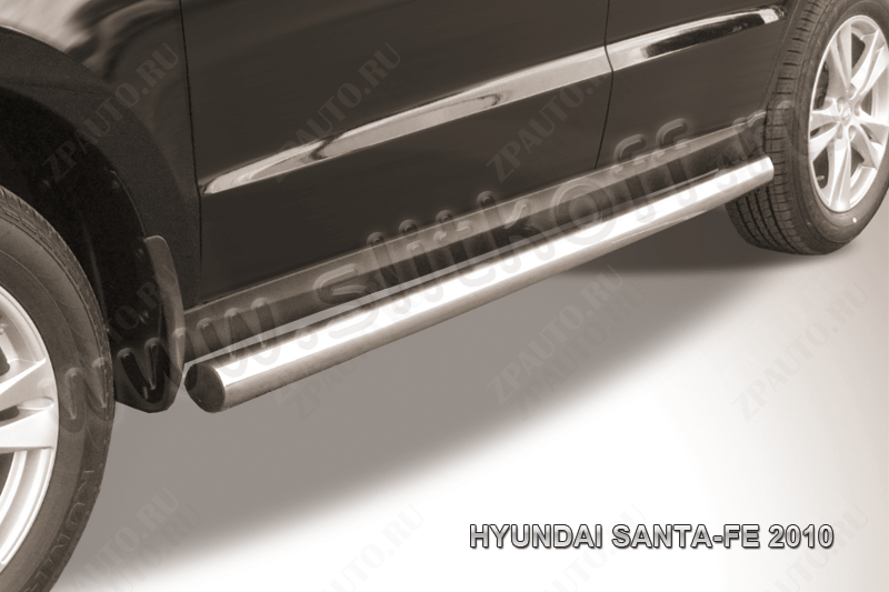 Защита порогов d76 труба Hyundai Santa-Fe (2009-2012) , Slitkoff, арт. HSFN007