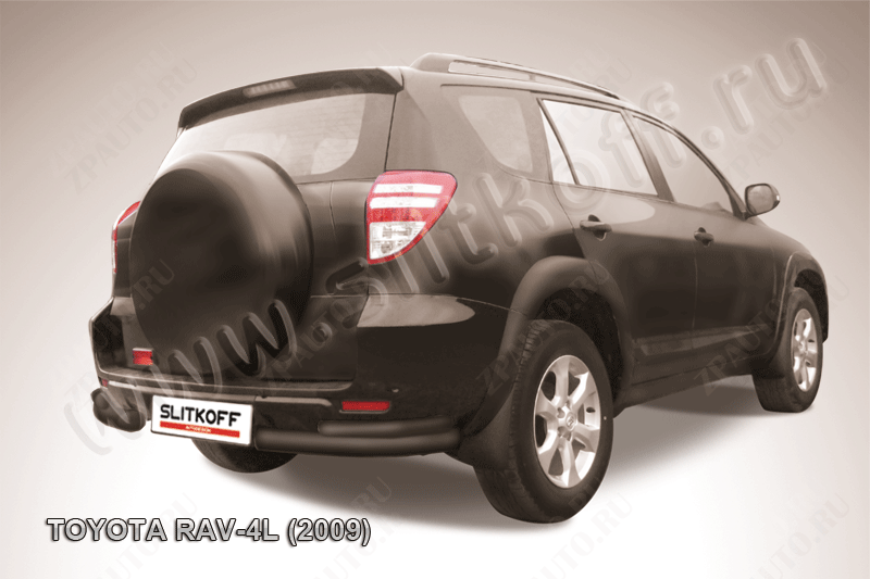 Уголки d76+d42 двойные черные Toyota Rav-4 L (2005-2010) , Slitkoff, арт. TR409L-017B