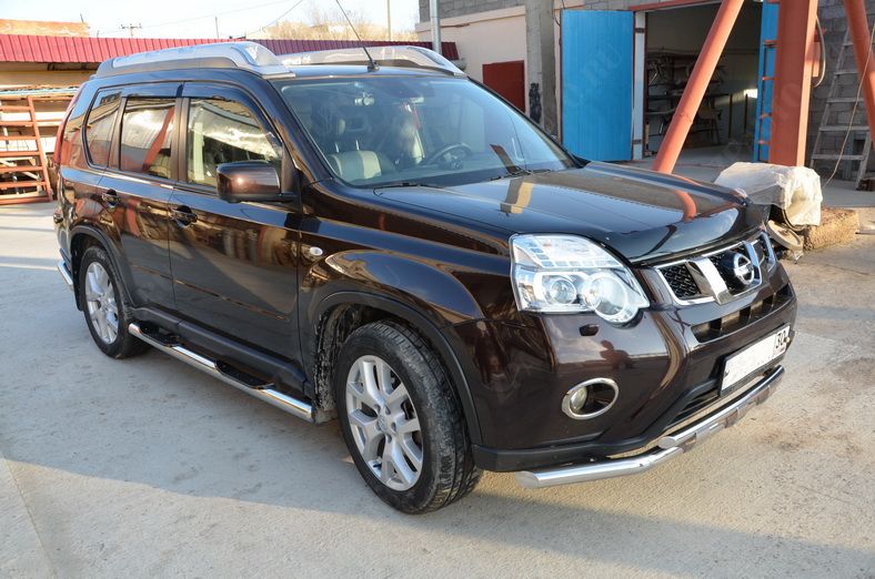 Пороги труба с проступью для автомобиля NISSAN X-trail 2007-2015 (Т31) Второе поколение. NXT.10.93, Россия