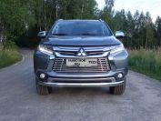 Защита передняя нижняя (овальная) 75х42 мм для автомобиля Mitsubishi Pajero Sport 2016-, TCC Тюнинг MITPASPOR16-17