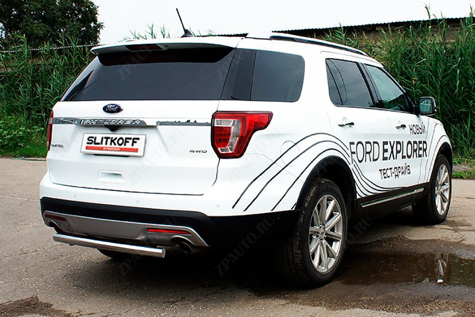 Защита заднего бампера d57 Ford Explorer (2015-2018) , Slitkoff, арт. FEX15009