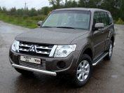 Защита передняя (овальная) 75х42 мм для автомобиля Mitsubishi Pajero IV 2011-2014, TCC Тюнинг MITPAJ413-02