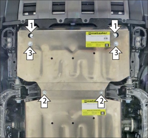 Защита алюминиевая Мотодор (Радиатор), 5 мм,  для Toyota Land Cruiser Prado 250  2023- арт. 32531