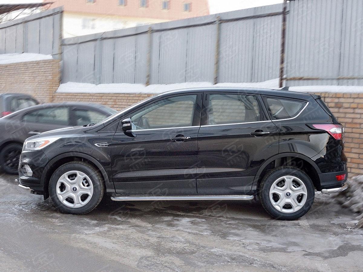 Пороги труба d42 с листом вариант 3 Ford Kuga 2016, Руссталь FGL-0026003