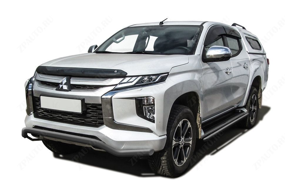 Защита переднего бампера d57 волна серебристая Mitsubishi L-200 (2018-2023) , Slitkoff, арт. ML18-005S