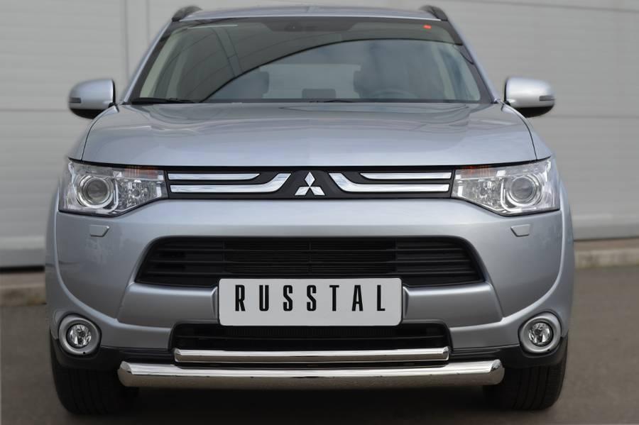 Защита переднего бампера d76/42 для Mitsubishi Outlander 2012, Руссталь MRZ-001050