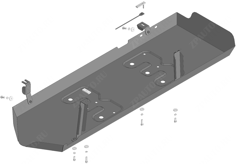 Защита стальная Мотодор (Топливный бак), 2 мм,  для Haval H9  2024- арт. 73111