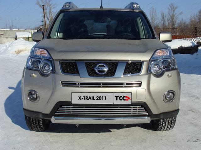 Решётка радиатора нижняя 12 мм для автомобиля Nissan X-Trail (T31) 2011-2015, TCC Тюнинг NISXTR11-07