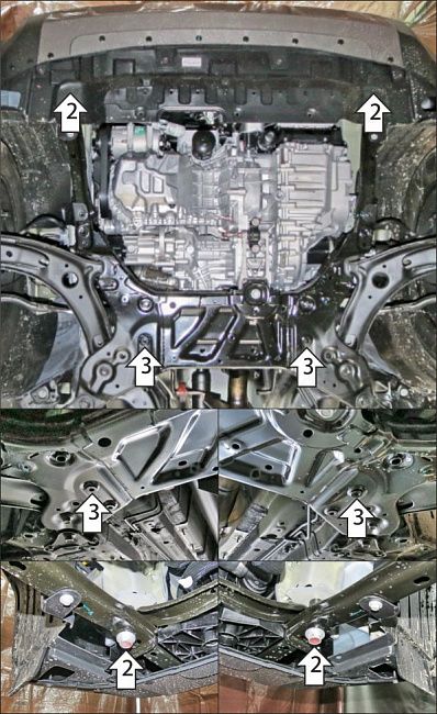 Защита АвтоСтандарт (Двигатель, Коробка переключения передач), 2 мм,  для Haval H3  2024- арт. 53101