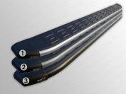 Пороги алюминиевые с пластиковой накладкой (карбон серые) 2220 мм для автомобиля Hyundai H-1 2013-2018, TCC Тюнинг HYUNH113-11GR