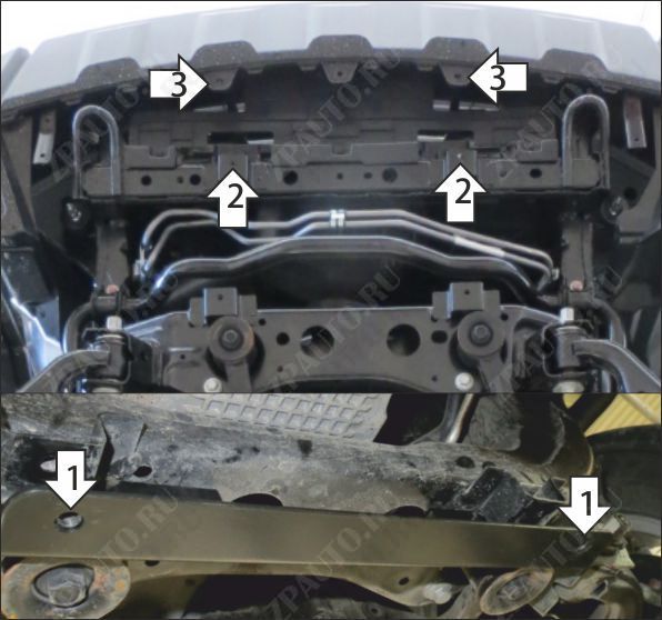 Защита стальная Мотодор (Радиатор), 2 мм,  для Jac T8Pro  2019- арт. 78312