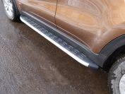 Пороги алюминиевые с пластиковой накладкой 1720 мм для автомобиля Kia Sportage (QL) 2016-2018 TCC Тюнинг арт. KIASPORT16-16AL