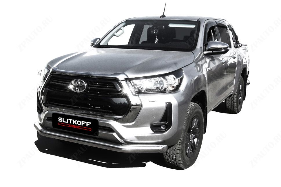 Защита переднего бампера d76 Toyota Hilux (2020-2023) , Slitkoff, арт. THL20-003