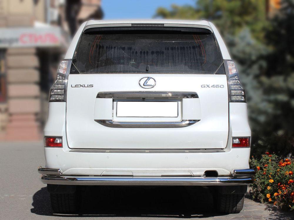 Защита заднего бампера "волна" d-76+60 для Lexus GX 460 2014, Технотек GX13_3.2