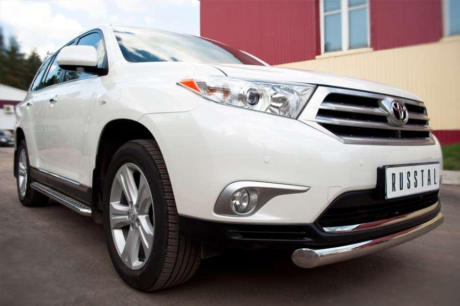 Защита переднего бампера d76 для Toyota Highlander 2010, Руссталь THZ-000738