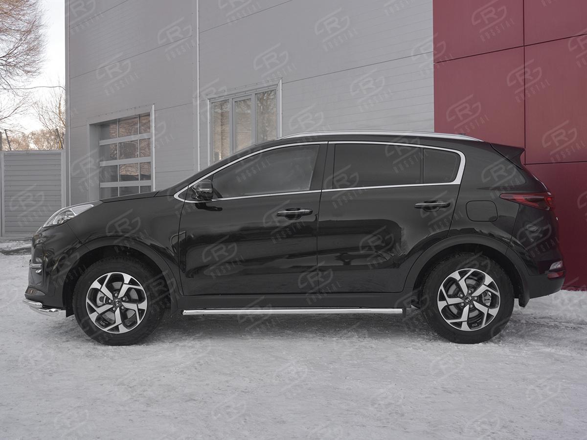 Пороги труба d42 секция  KST-003189 для автомобиля KIA SPORTAGE 2018-, РусСталь