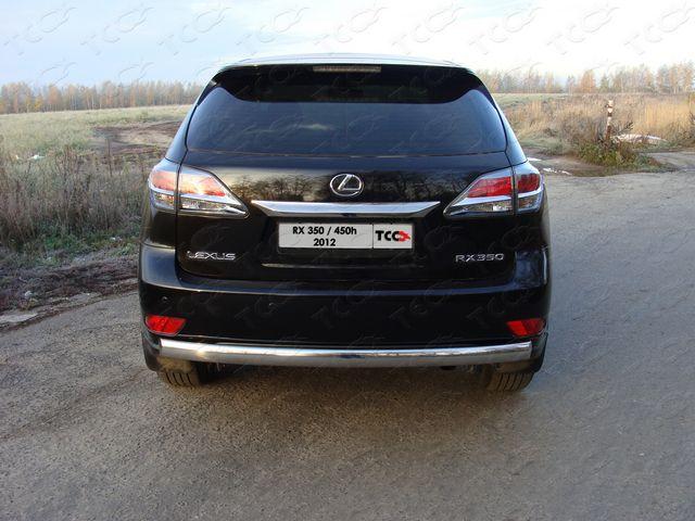 Защита задняя (овальная) 75х42 мм для автомобиля Lexus RX 350 2012-2015 (кроме F-Sport), TCC Тюнинг LEXRX35012-06