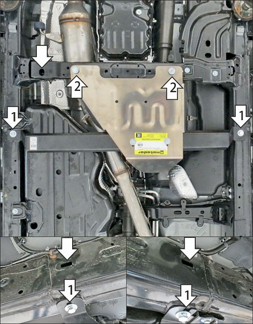 Защита алюминиевая Мотодор (Раздаточная коробка), 5 мм,  для Toyota Land Cruiser Prado 250  2023- арт. 32536