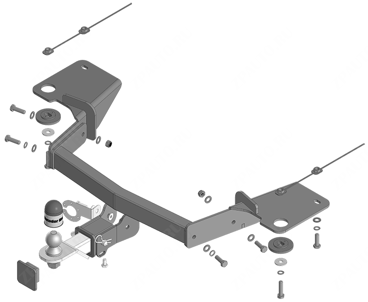 Фаркоп Jetour X90 Plus 2023-, тип шара E, Motodor, арт.99018-E