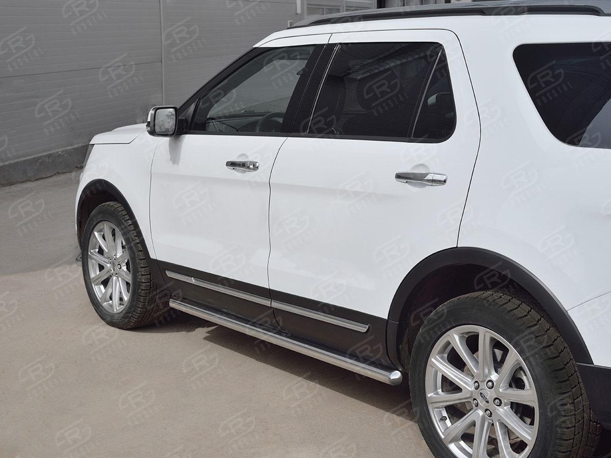 Пороги труба d63 вариант 3 для Ford Explorer 2015, Руссталь FET-0026643