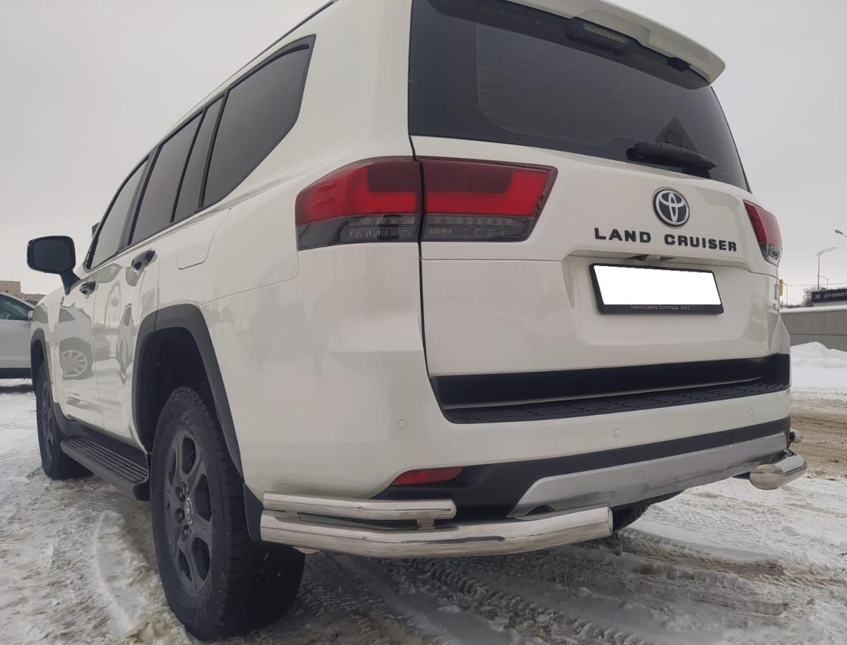 Защита заднего бампера угловая двойная для автомобиля Toyota Land Cruiser 300 GR Sport 2021 арт. TLCGRS300.21.20