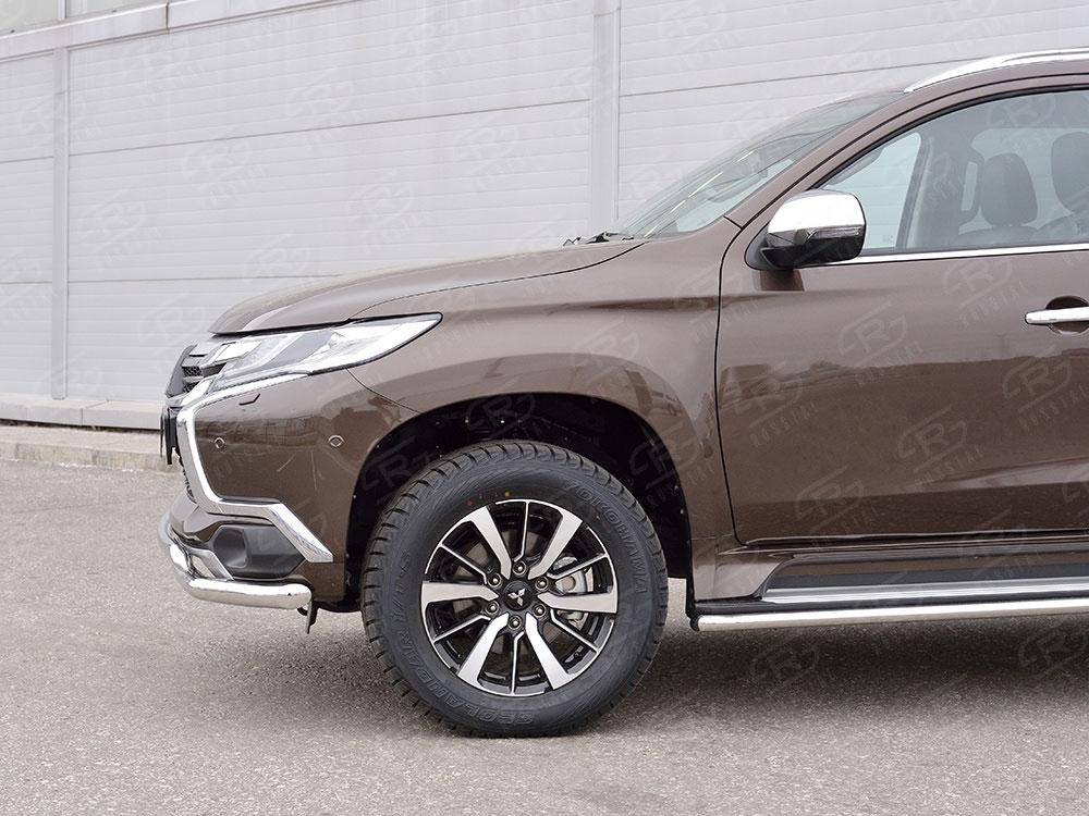 Защита переднего бампера d63/75х42 для Mitsubishi Pajero Sport 2016, Руссталь MPJSZ-002485