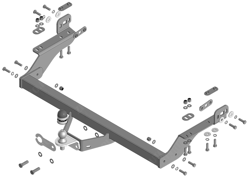 Фаркоп Jac T9 2024-, тип шара FE, MOTODOR, арт. 98304-FE