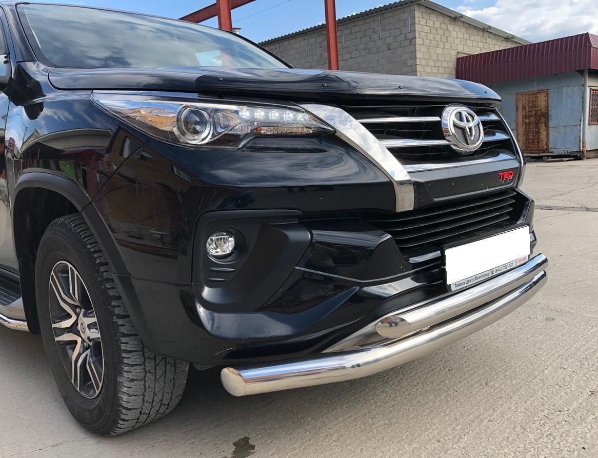 Защита переднего бампера двойная для автомобиля TOYOTA Fortuner TRD 2018 арт. TFTRD.18.03