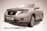 Защита переднего бампера d57 черная Nissan Pathfinder (2012-2017) , Slitkoff, арт. NIP14-006B