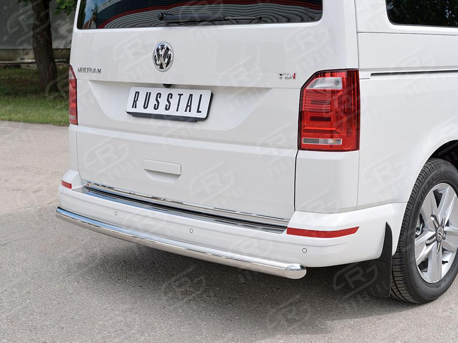 Защита заднего бампера d63 Volkswagen Transporter T6 2015 Caravelle/Multivan короткая база, Руссталь VCTZ-002320