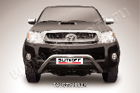 Кенгурятник d57 низкий широкий мини Toyota Hilux (2004-2011) Black Edition, Slitkoff, арт. THL006BE