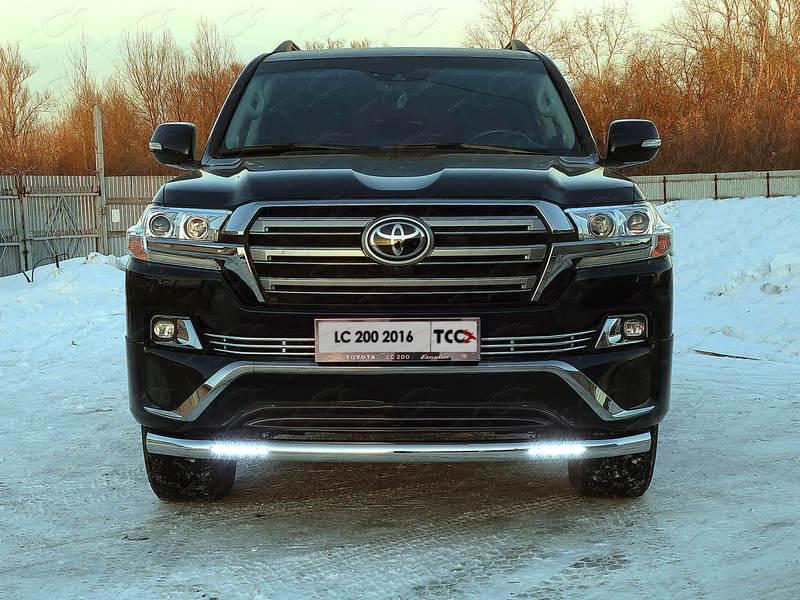 Защита передняя нижняя (с ДХО) 76,1 мм для автомобиля Toyota Land Cruiser 200 EXECUTIVE 2016-, TCC Тюнинг TOYLC200EX16-11