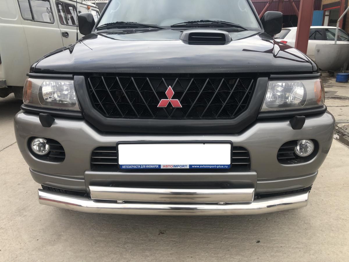 Защита переднего бампера двойная для автомобиля Mitsubishi Pajero Sport  1998-2007 арт. MSPS.98.03-75 .Купить по низкой цене в Санкт-Петербурге.