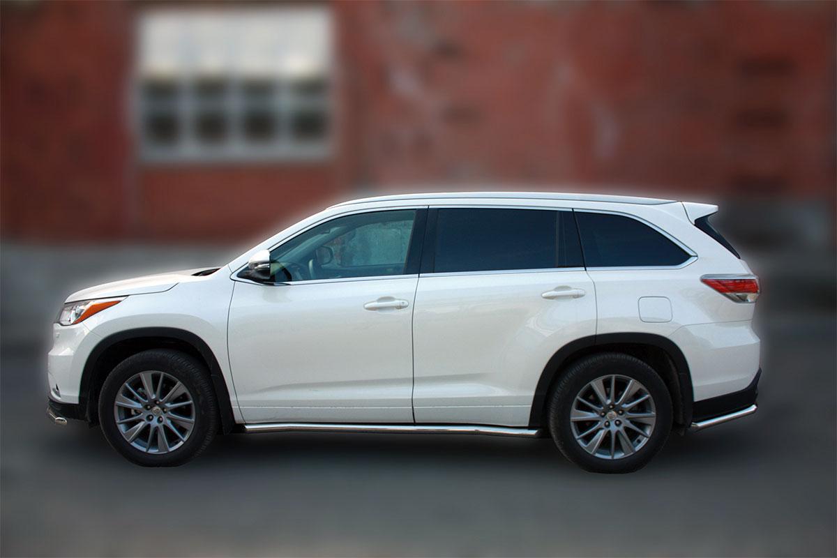 Пороги труба D 60,3 для Toyota Highlander(Тойота Хайлендер), ALFeco арт. HIGHL-14.05