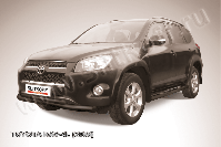 Защита переднего бампера d76+d57 двойная черная Toyota Rav-4 L (2005-2010) , Slitkoff, арт. TR409L-009B